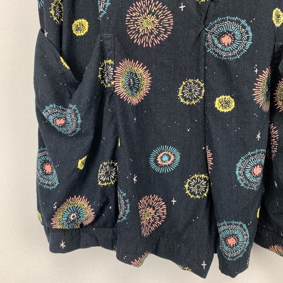 RVCA Lotus Black Space Print V-Neck Casual… - Picture 8 of 14